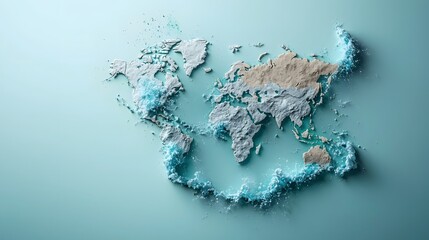 Poster - Detailed Infographic of Global Water Stress Map Highlighting Countries Consuming More Renewable Water Resources than Available Supply Showcasing Environmental Challenges and Sustainability Imperatives