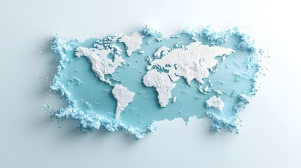 Poster - Detailed infographic of a world map showing the impact of climate change on freshwater resources highlighting the shrinking of lakes and depletion of groundwater across different regions