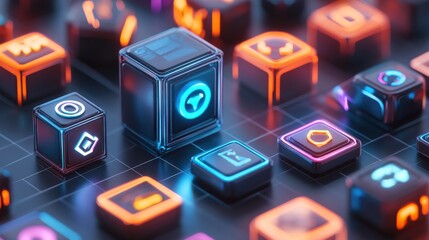 Poster - Vibrant 3D Club Logos on Textured Background