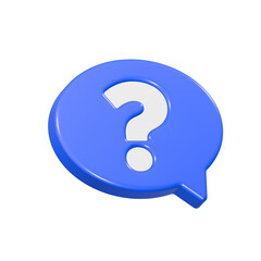 Leinwandbilder - Talk question mark symbol 3d blue color