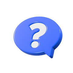 Leinwandbilder - Talk question mark symbol 3d blue color