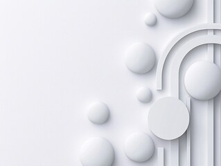 Poster - abstract minimalist art, geometric shapes, soft gradients, white background, clean composition, subtle elegance, modern simplicity, artistic balance, light and shadow play, conceptual design