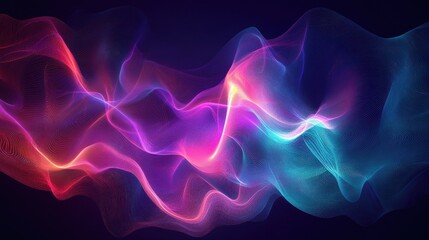 Poster - An abstract background with a futuristic feel, combining neon colors and glowing lines against a dark backdrop, creating a high-tech and modern aesthetic.