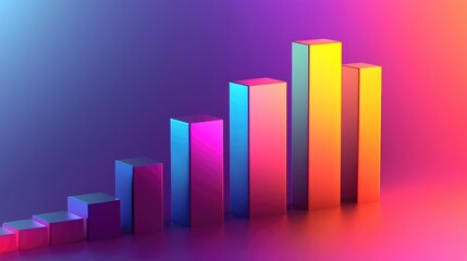 Poster - A D bar chart with a gradient color scheme and shadow effects, creating a visually striking representation of data for presentations or reports.