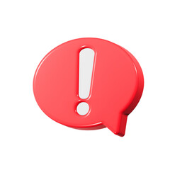 Poster - excalmation symbol, danger icon 3d red color