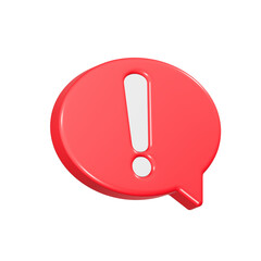 Poster - excalmation symbol, danger icon 3d red color
