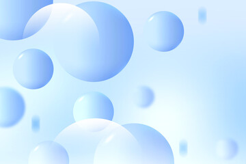 Poster - Abstract 3D geometric circle gradient soft light blue pattern bokeh background design for graphic business technology digital design web template backdrop desktop wallpaper bubbles banner