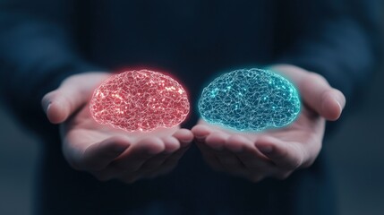 Poster - Illuminated Minds in Hands: Symbolic Representation of Brain Power, Technology, and Human Connection