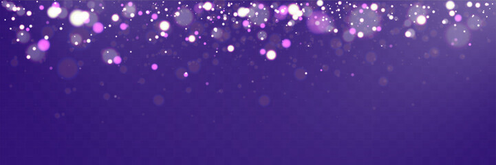Poster - Christmas light effect with glowing bokeh and sparkling particles on a transparent background. Perfect for overlays, festive designs, and magical backgrounds.