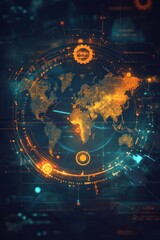 Poster - Global Network: A Futuristic Visualization of Worldwide Connectivity