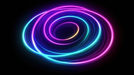 Aufkleber - Colorful swirling light patterns create a mesmerizing visual experience in a dark background setting. Generative AI