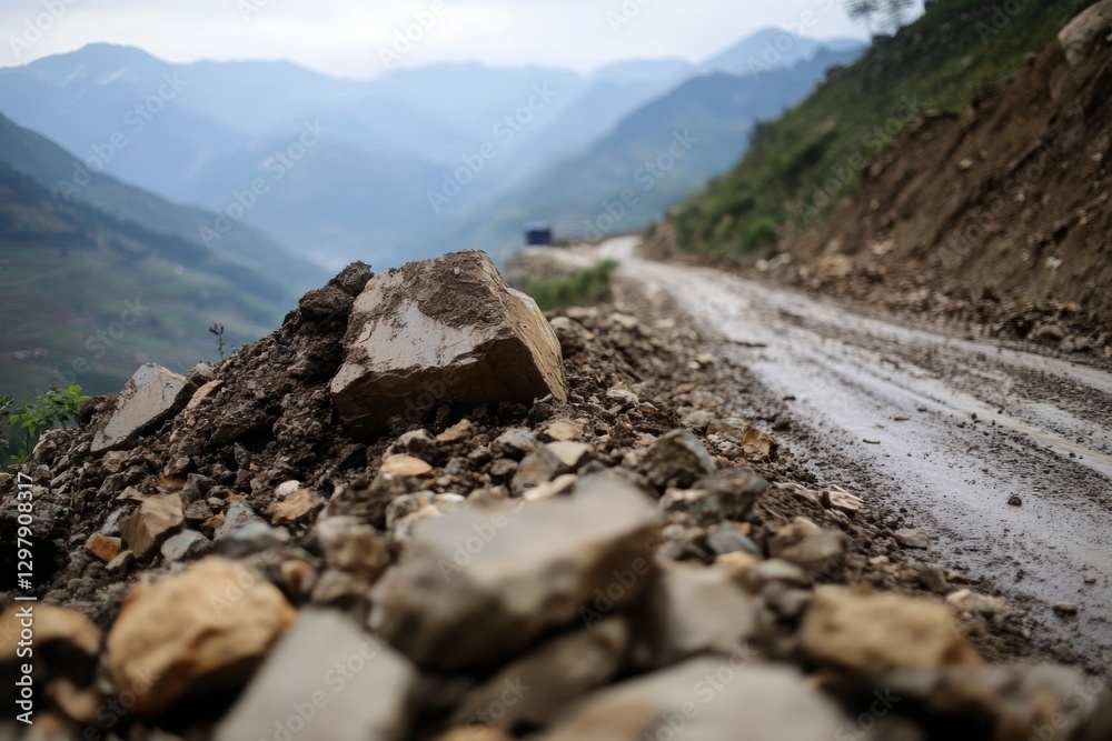 Huge landslides and rockfalls caused by the earthquake blocked roads in ...