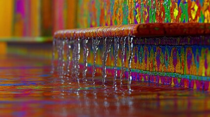 Poster - vibrant artwork with water reflection during golden hour