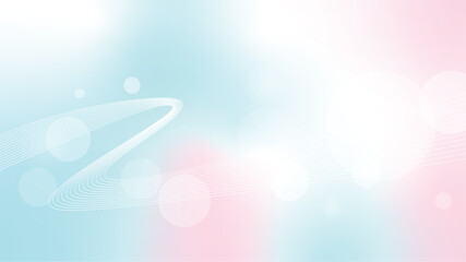 Poster - Pastel Blue and Pink Dreamy Bokeh Light and Flowing Line Background