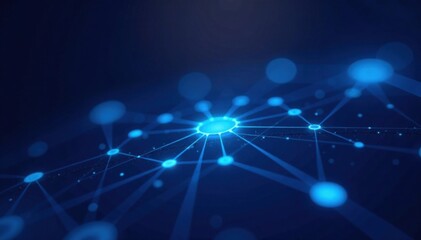 Business tech icon set of blue web connections , computer, internet, website