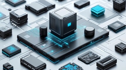Poster - AdvancingTechnologyMicrochipInnovationCentralProcessingUnitEngineeringMotherboardCircuitsDigitalizationComputingComponentCybersecurity
