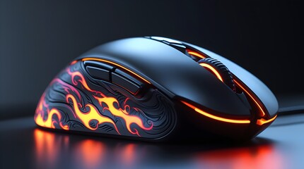 Futuristic computer mouse gaming gear mouse,mouse isolated on a background RGB computer mouse