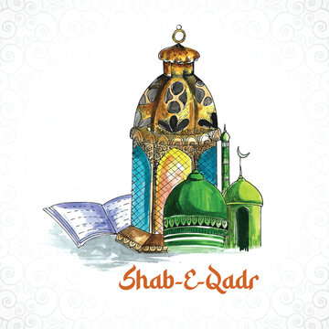 Islamic shab e qadr mosque design templete