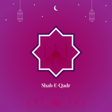 Islamic shab e qadr mosque design templete