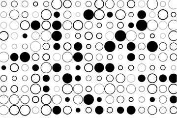 Fototapete - Geometric pattern of fully present circles with selective black
