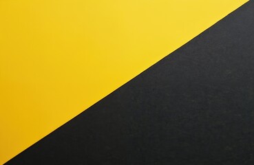 Aufkleber - Craft yellow and black paper texture background, half two colors, macro. Structure of vintage craft cardboard. Diagonal split of matte material for graphic design.