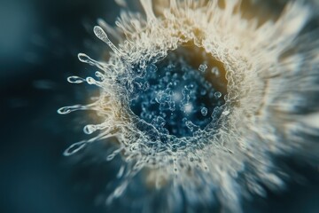 Poster - Capturing the mesmerizing dance of water droplets exploding in a detailed close-up at twilight, showcasing nature's beauty. Generative AI