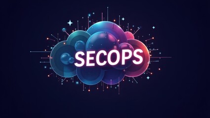 Poster - Secops. Word scoops is surrounded by cloud of bubbles