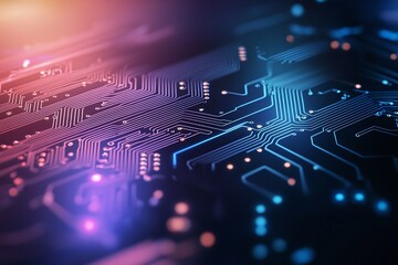 Aufkleber - A close-up view of a modern circuit board, showcasing intricate designs and vibrant colors. This image captures the essence of technological innovation and digital advancement.