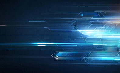 Poster - A dynamic abstract background featuring lines and hexagonal shapes, showcasing a sense of speed and digital advancement. Ideal for technological themes and modern design projects.