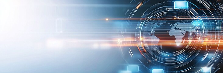 Aufkleber - a futuristic digital background featuring network connections and glowing elements, symbolizing glob