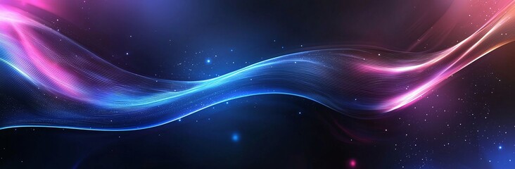 Poster - A mesmerizing abstract background featuring flowing waves of vibrant colors, blending smoothly to create an enchanting visual effect. Ideal for various digital design projects.