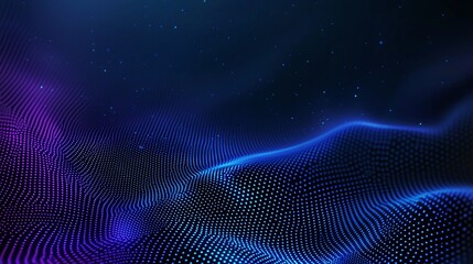 Poster - A mesmerizing abstract background featuring dynamic waves of light in shades of blue and purple. Perfect for tech, creative projects, and digital presentations.