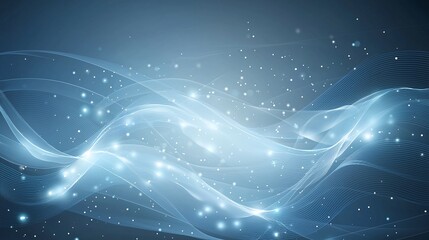 Poster - A mesmerizing abstract background featuring gentle waves of light and sparkling particles that evoke a sense of calm and serenity, perfect for designs and digital art.