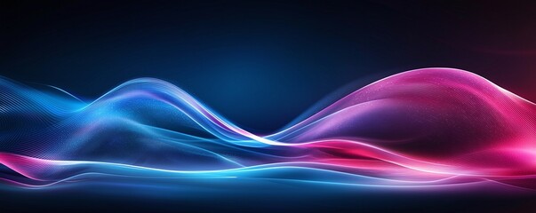 Poster - A mesmerizing blend of blue and pink light waves flowing seamlessly in a dynamic pattern, creating a captivating visual experience, perfect for backgrounds or creative projects.