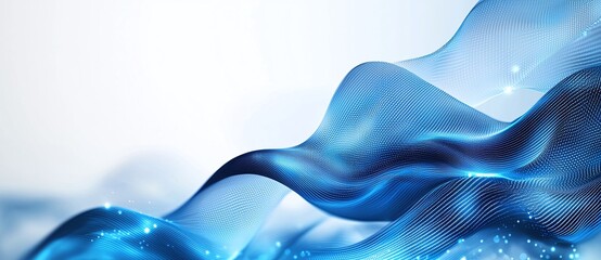 Poster - A mesmerizing blue wave design that conveys fluidity and motion