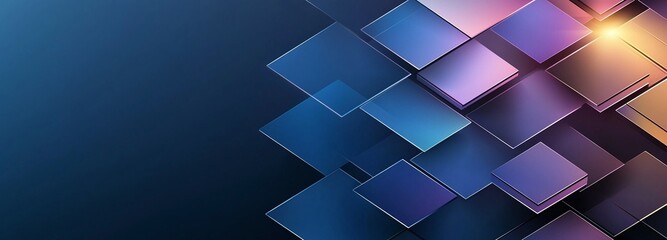 Poster - A modern abstract background featuring a dynamic arrangement of colorful squares and rectangles, creating a visually appealing design suitable for various digital projects.