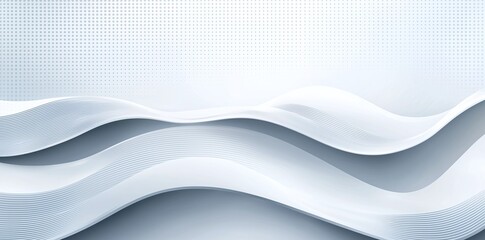 Poster - A modern abstract background featuring smooth, flowing white waves set against a soft, textured surface. Ideal for creative projects, website designs, and artistic presentations.