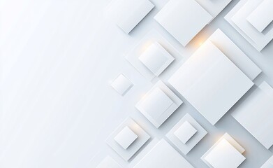 Poster - A modern abstract background featuring various white geometric shapes arranged dynamically. This versatile design is ideal for presentations, websites, and digital art projects.