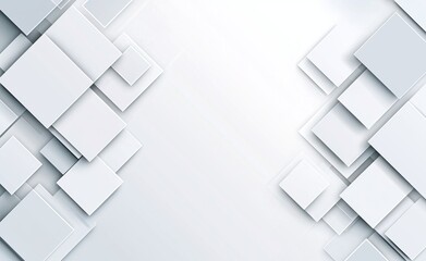 Poster - A modern abstract design featuring overlapping white squares on a soft gradient background