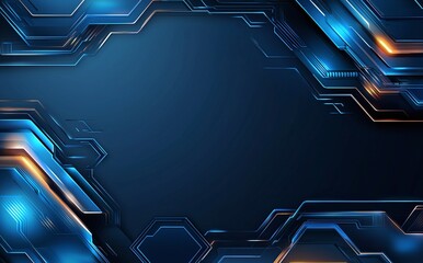 Poster - A sleek, modern abstract background featuring digital circuitry and glowing elements. Perfect for tech presentations, websites, and innovative designs.