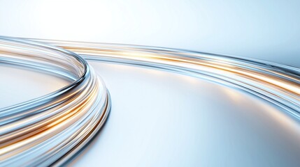Aufkleber - A sleek and modern abstract background featuring smooth curves and vibrant light trails. Perfect for digital concept designs, presentations, or technological themes.