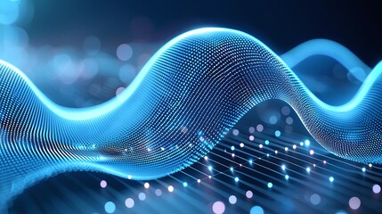 Poster - A stunning abstract representation of digital waves and light, showcasing the beauty of modern technology