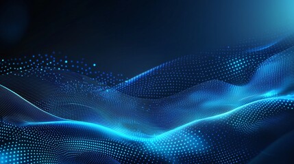 Poster - A stunning abstract representation of flowing waves in shades of blue, featuring dotted patterns and smooth gradients