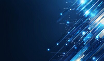 Poster - A stunning digital background featuring bright blue and white luminous lines creating an energetic, futuristic atmosphere. Ideal for tech-related projects and creative designs.