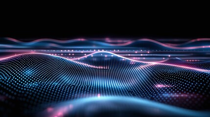 Poster - A stunning representation of a digital wave, showcasing vibrant colors and intricate patterns. Perfect for illustrating concepts of innovation, connectivity, and modern technology.