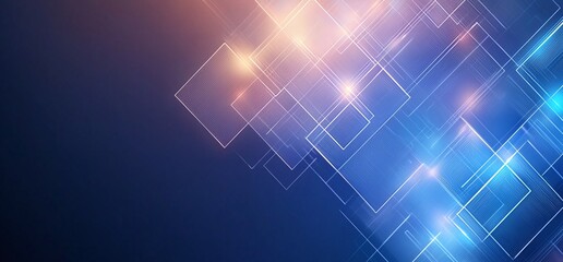 Poster - A vibrant abstract background featuring glowing squares in blue and orange hues, creating a dynamic and modern visual suitable for digital designs, presentations, or artistic proje