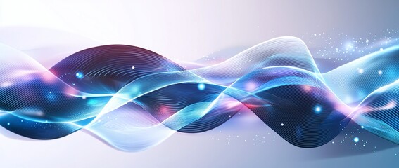 Poster - A vibrant abstract image showcasing flowing waves of light