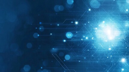 Aufkleber - A vibrant and abstract blue background featuring digital patterns and glowing elements, ideal for tech-related designs and futuristic concepts, highlighting innovation and connecti