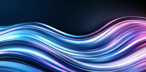 Poster - A vibrant and dynamic abstract background featuring flowing waves of blue and pink colors. Ideal for modern designs, technology themes, and creative projects.