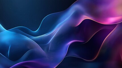 Poster - A vibrant and dynamic abstract background featuring flowing waves of blue and purple hues. Perfect for digital art, websites, presentations, and creative projects.